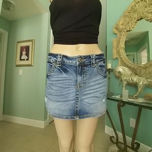 Denim mini skirt